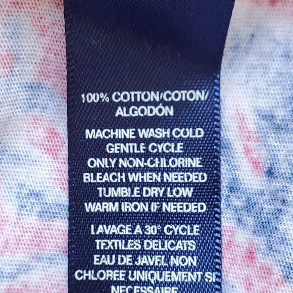 Chaps Pink Blue Cotton Casual Summer Knit Top Size MP - Picture 10 of 11